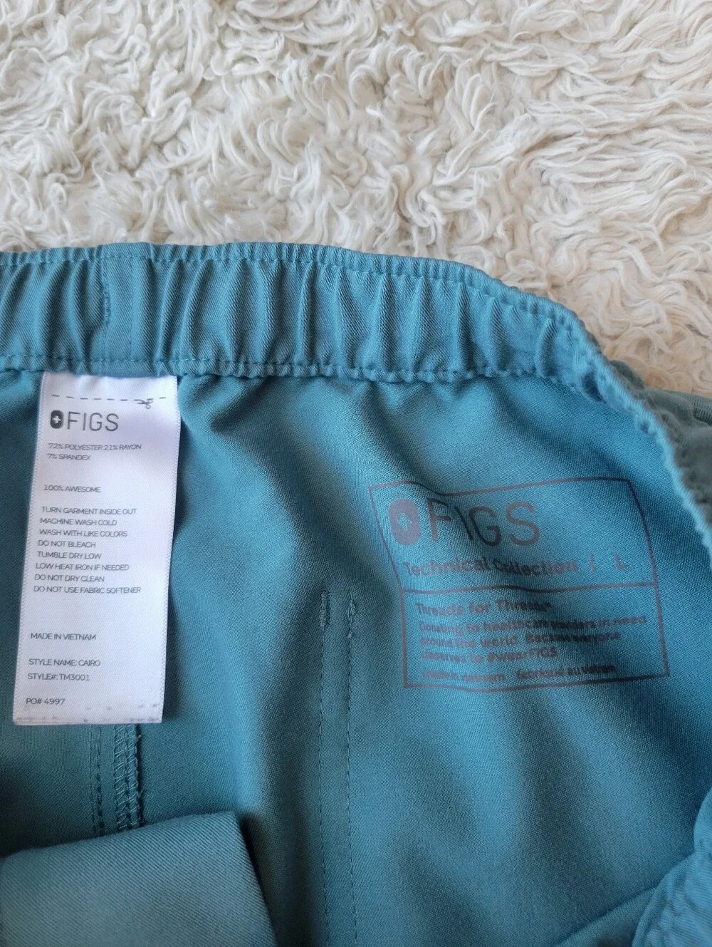 Figs Cairo Scrub Pants in Hydrogreen Large Mens